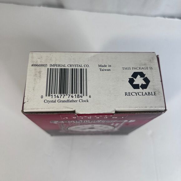 Imperial Crystal NEW 24% Lead Crystal Grandfather Clock 3.5" x 4" Desk Decor - Picture 10 of 11